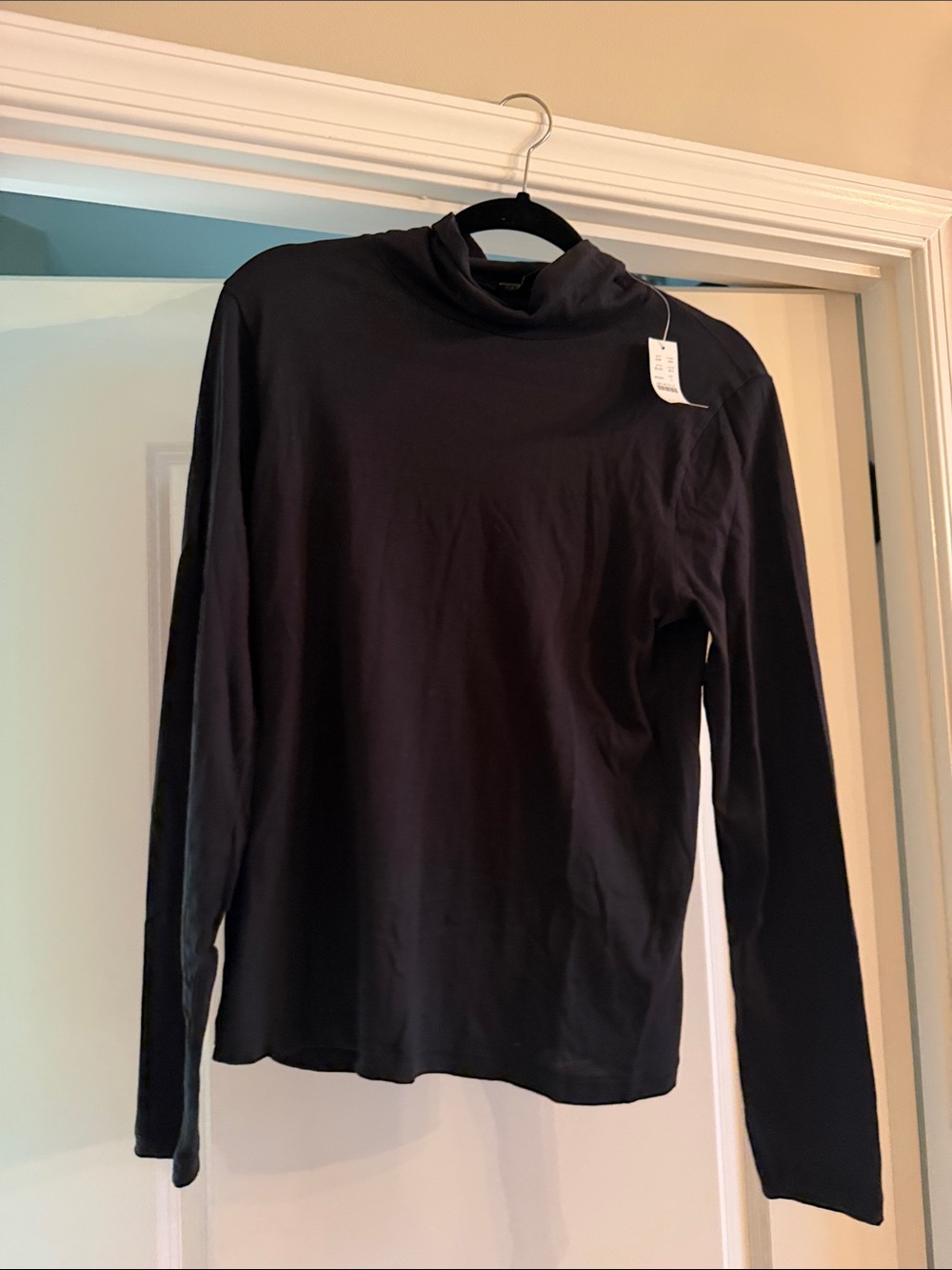 J. Crew Black Long-Sleeve Mock Neck Top